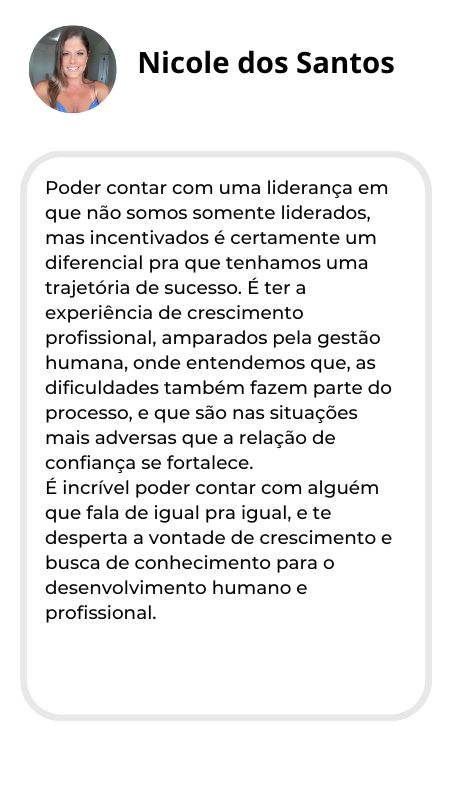 Depoimento da Nicole do Método de liderança MP3